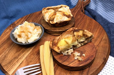 Leftover Chicken, Mash, Peas & Gravy Pies