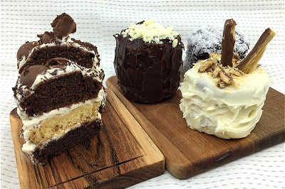 Fancy Frosted Choc-Vanilla Mini Layer Cakes
