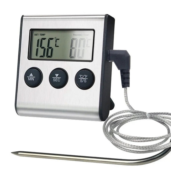 Digital Probe Thermometer With Timer & Temperature Alarm
