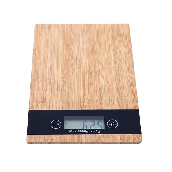 5kg Digital Kitchen Scales - Bamboo