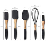 5 Piece Kitchen Utensil Set - Beech/Silicone