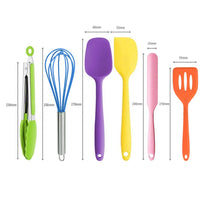 6 Piece Silicone Kitchen Utensil Set - Rainbow