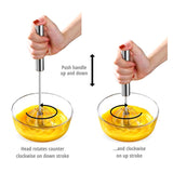 Stainless Steel Rotary Push Whisk