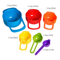 Plastic Measuring Cup Set - 6 Piece Multi-Colour