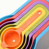 6 Piece Plastic Measuring Cup Set, Multi-Colored