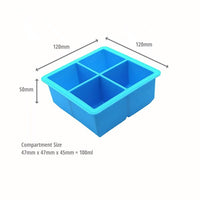 Silicone Pie Filling Freezer Tray With Cover - 4 Compartment