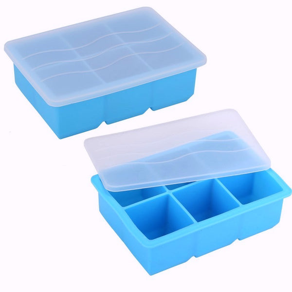 Silicone Pie Filling Freezer Tray With Cover - 6 Compartment