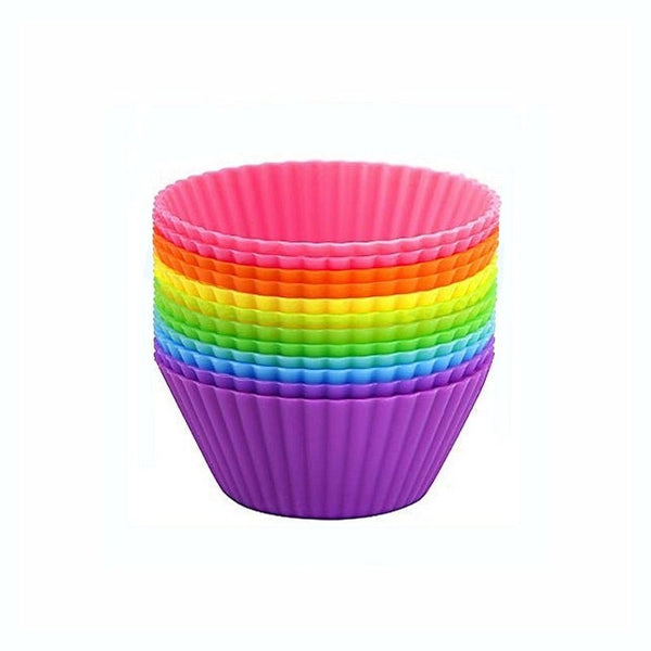 Premium Extra-Thick 7cm Silicone Cupcake Baking Cups 12 Pack