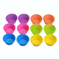 Premium Extra-Thick 7cm Silicone Cupcake Baking Cups - 12 Pack