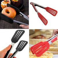 Small Spatula Tongs - Silicone 18.5cm