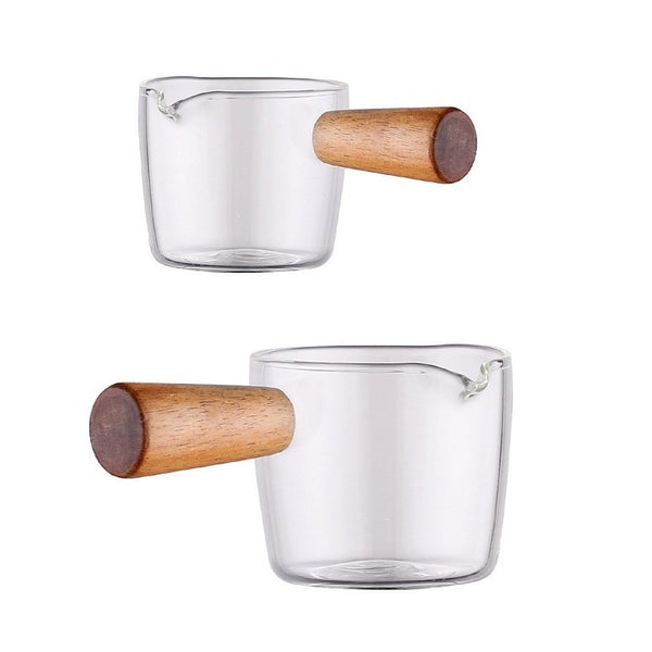Glass Serving Jug With Wooden Handle