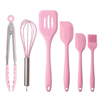 Pink Silicone Kitchen Utensil Set