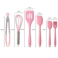 Pink Silicone Kitchen Utensil Set