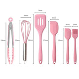 Pink Silicone Kitchen Utensil Set