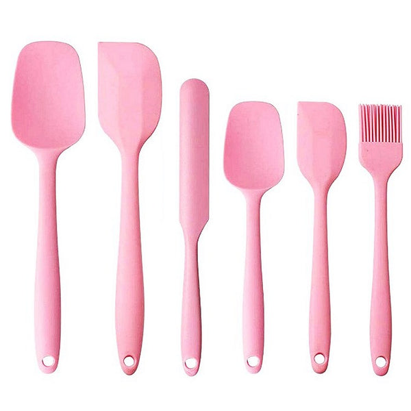 Pink Silicone Kitchen Spatula Set